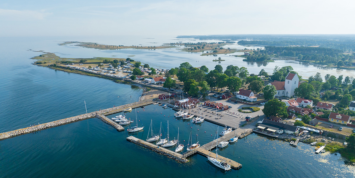 Birdseye view of the quaint and picturesque town of Kristianopel in Karlskrona, southeast Sweden