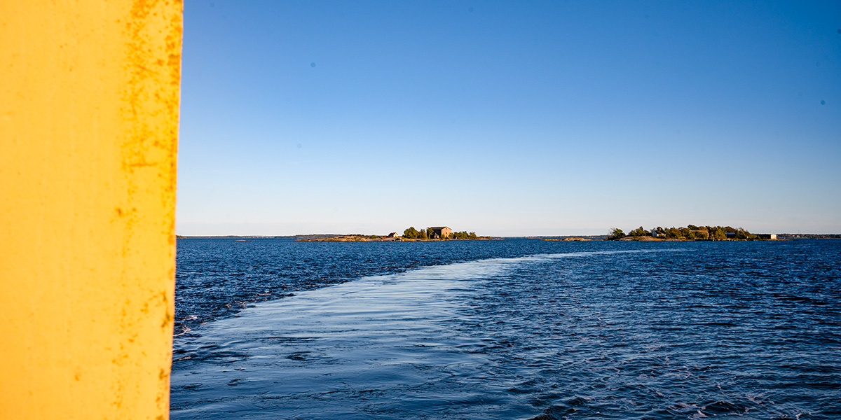 View of the Karlskrona archipelago from the Aspö ferry