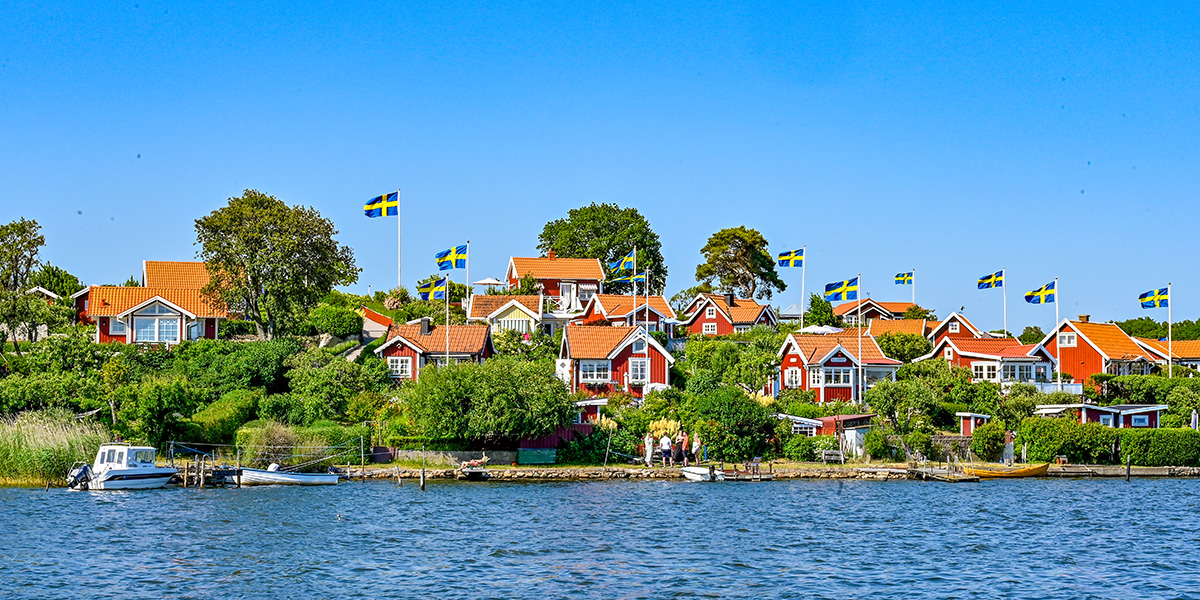 Idyllic allotment cottages at Brändaholm in Karlskrona, southeast Sweden