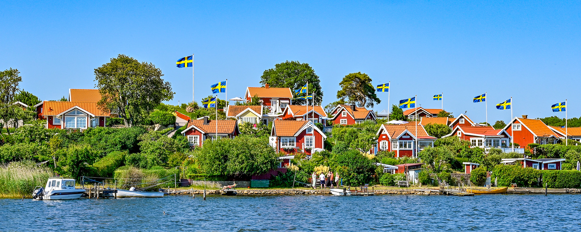 Idyllic allotment cottages at Brändaholm in Karlskrona, southeast Sweden